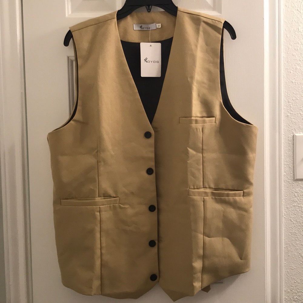 Tan men’s suit vest